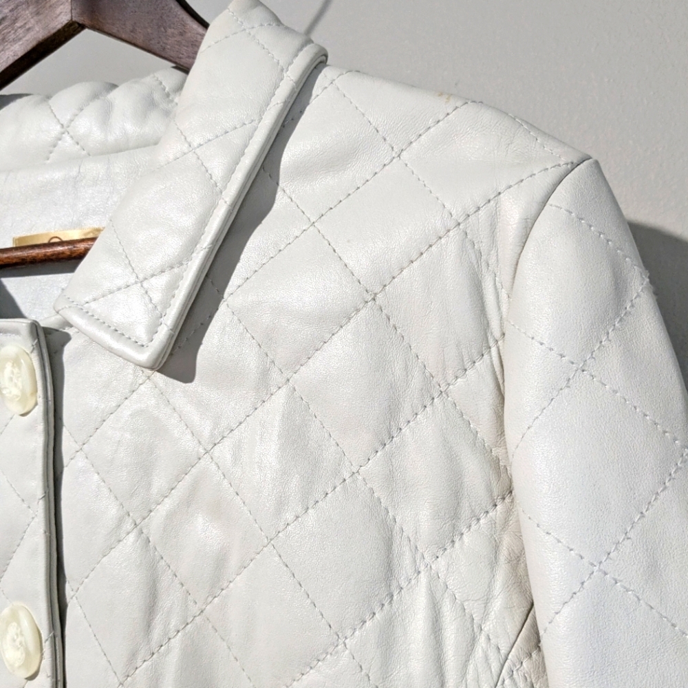 Wilsons Leather White Quilted Jacket - Picture 3 of 16